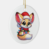 Fennecメリークリスマス冬の動物かわいいフェネックス セラミックオーナメント (右)