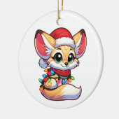 Fennecメリークリスマス冬の動物かわいいフェネックス セラミックオーナメント (左)