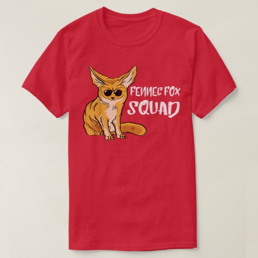 Fennec Fo Squad Sunglass Team砂漠の動物の耳L Tシャツ (デザイン正面)