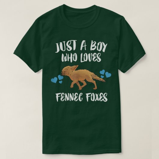 Fennec Foesを愛する少年に過ぎない動物愛好家 Tシャツ (デザイン正面)