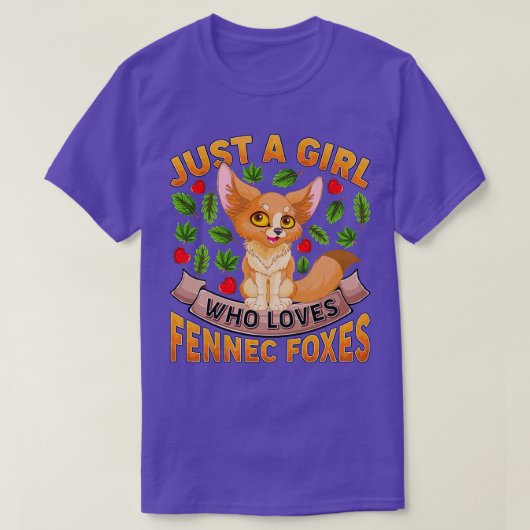 Fennec For LoverおもしろいはFennecを愛する女の子にすぎない Tシャツ (デザイン正面)