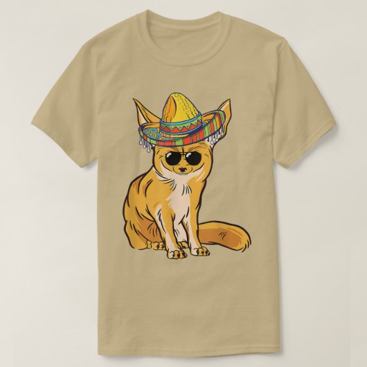 Fennec For Sombrero Meican Sunglass おもしろい Fennec F Tシャツ (デザイン正面)