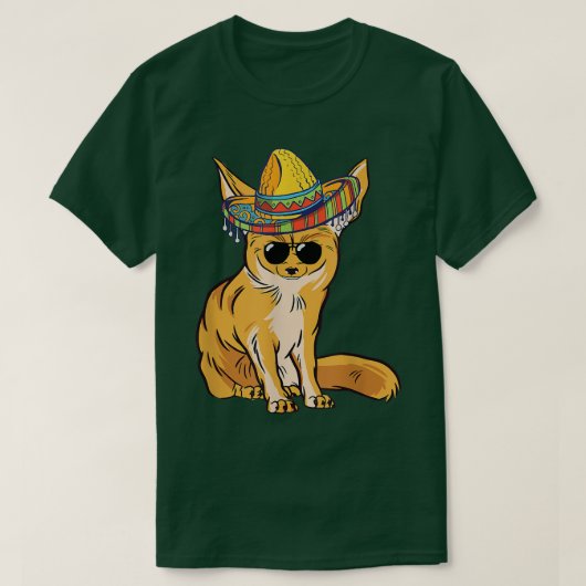 Fennec For Sombrero Meican Sunglass おもしろい Fennec F Tシャツ (デザイン正面)
