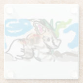 Fennec fox cute ガラスコースター (裏面)