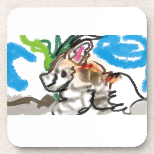 Fennec fox cute コースター (正面)