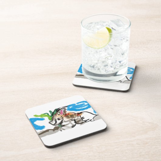 Fennec fox cute コースター (右側)