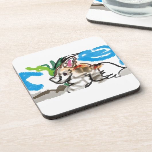 Fennec fox cute コースター (左側)