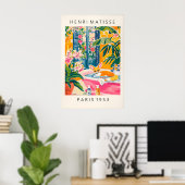 Fennec Fox in Bathtub Art Print Matisse Style ポスター (ホームオフィス)