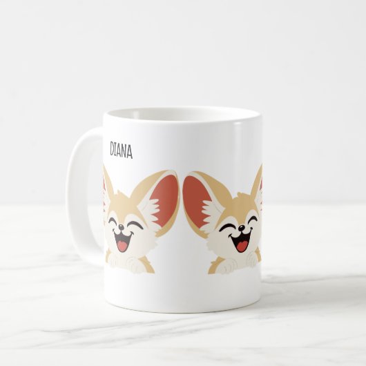 Fennec Fox Mug, Funny Fennec Fox Gift コーヒーマグカップ (正面左)