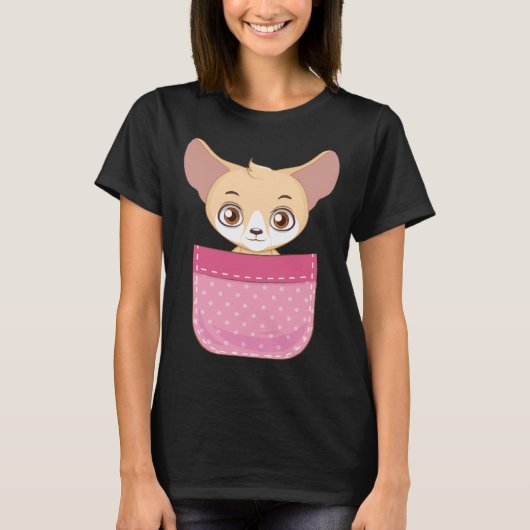 Fennec Fox Pocket Fennec Fox  Fennec Foxes Tシャツ (正面)