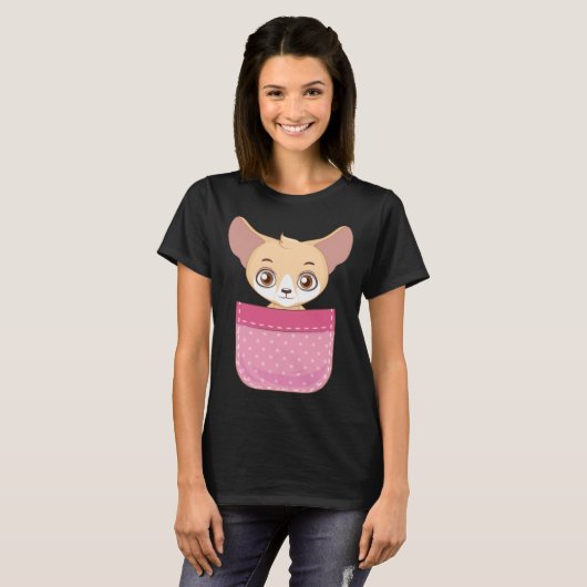 Fennec Fox Pocket Fennec Fox  Fennec Foxes Tシャツ (正面フル)