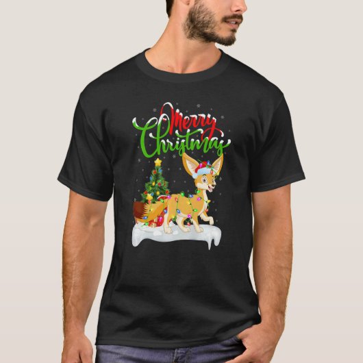 Fennec Fox  Xmas Decorations Santa Fennec Fox Chri Tシャツ (正面)
