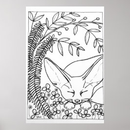 Fennicキツネ16インチx24インチカラーリングポスター ポスター