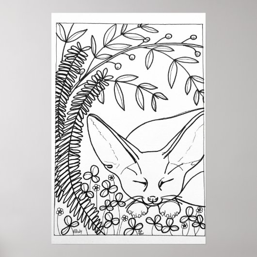 Fennicキツネ16インチx24インチカラーリングポスター ポスター (正面)