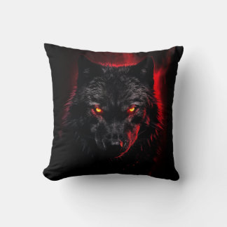 Fenrir – 黒い狼と赤い目 クッション