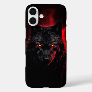 Fenrir – 黒い狼と赤い目 iPhone 16 plusケース