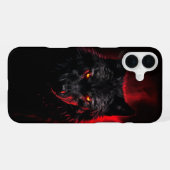 Fenrir – 黒い狼と赤い目 iPhoneケース (裏面横)