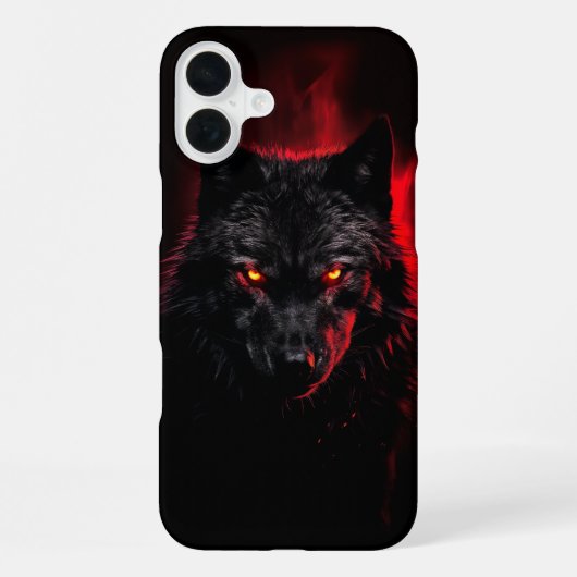 Fenrir – 黒い狼と赤い目 iPhoneケース (裏面)