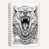 Fenrir Bound Wolf Norse Mythology Sketch Art Noteb ノートブック (正面)