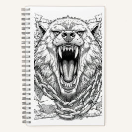 Fenrir Bound Wolf Norse Mythology Sketch Art Noteb ノートブック