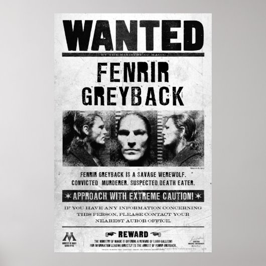Fenrir Greyback指名手配ポスター ポスター (正面)