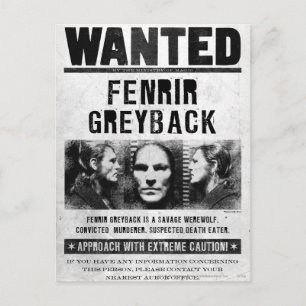 Fenrir Greyback指名手配ポスター ポストカード