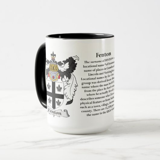 Fenton家族の紋章付き外衣 マグカップ (正面左)