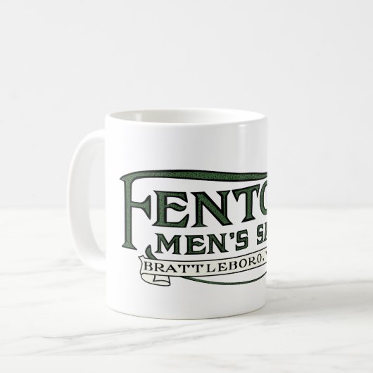 Fenton's Mens Shop Logo Mug コーヒーマグカップ (正面左)