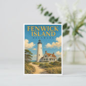Fenwick Island Delaware Lighthouse GeoSaga ポストカード (スタンド正面)