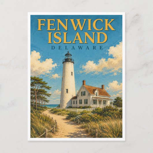 Fenwick Island Delaware Lighthouse GeoSaga ポストカード (正面)