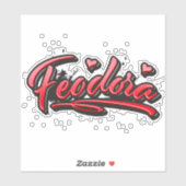 Feodora red Heart Graffiti Aufkleber Sticker シール (シート)
