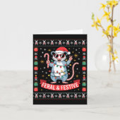 Feral And Festive Ossum Christmas Sweater カード (黄色い花)