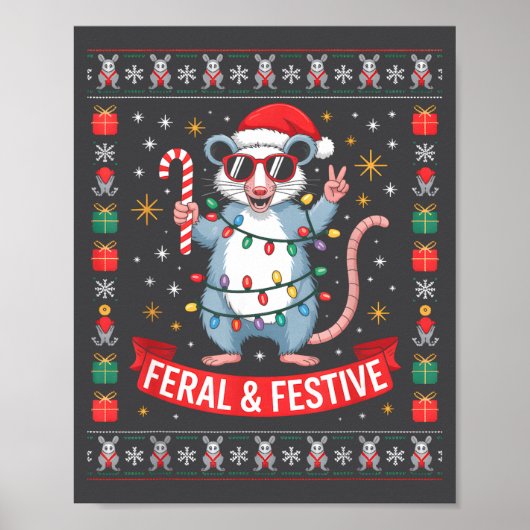 Feral And Festive Ossum Christmas Sweater ポスター (正面)