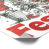 Feral And Festive Raccoon Santa Christmas Holiday ポスター (角)