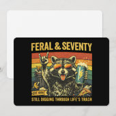 Feral and Seventy 70th Birthday Sarcastic Seventie 招待状 (正面/裏面)
