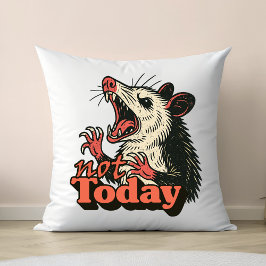 Feral Angry Possum Not Today Typography クッション