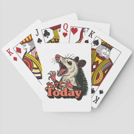 Feral Angry Possum Not Today Typography トランプ (裏面)