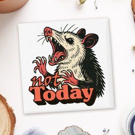 Feral Angry Possum Not Today Typography マグネット
