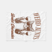 Feral Aunt Cat Lover Cat Auntie Weird Aunts Build  フリースブランケット (正面(横))