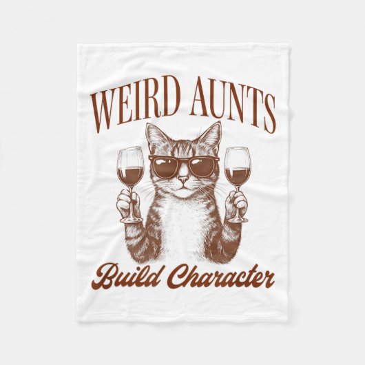 Feral Aunt Cat Lover Cat Auntie Weird Aunts Build  フリースブランケット (正面)