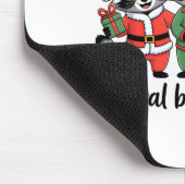 Feral But Festive Funny Christmas Cute Raccoon Elf マウスパッド (コーナー)