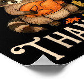 Feral But Thankful Funny Thanksgiving Raccoon  ポスター (角)