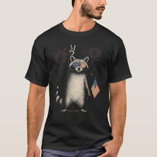 Feral Free Raccoon retro Tシャツ