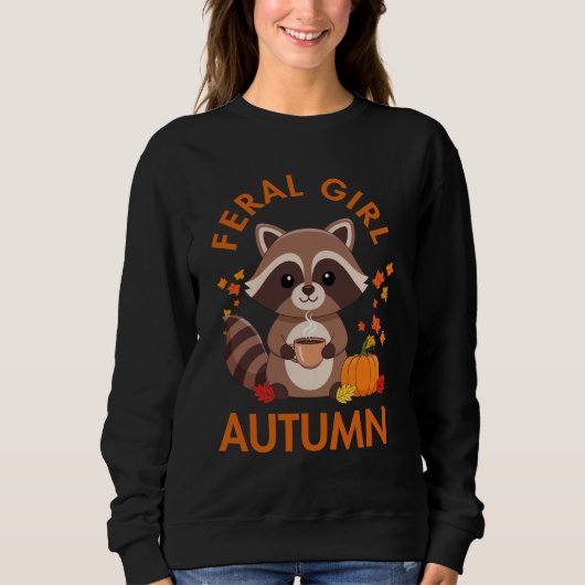 Feral Girl Autumn Pumpkin Cozy Vibes スウェットシャツ (正面)