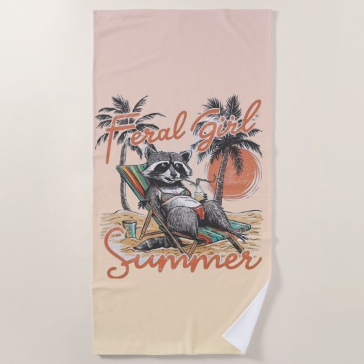 Feral Girl Summer Beach Towel  ビーチタオル (正面)