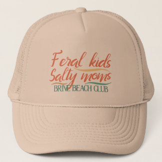 Feral kids salty moms slogan hat キャップ