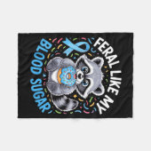 Feral Like My Blood Sugar Raccoon Outfit With Donu フリースブランケット (正面(横))