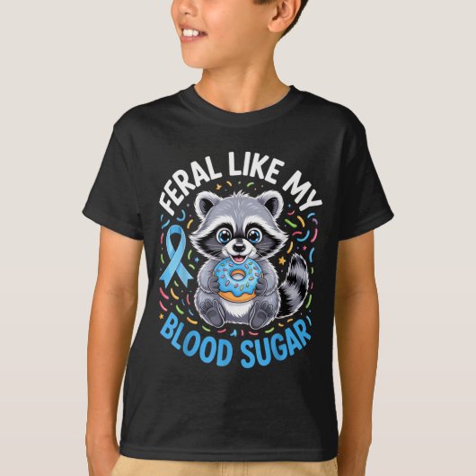 Feral Like My Blood Sugar Raccoon Outfit With Donu Tシャツ (正面)