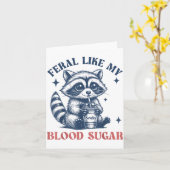 Feral Like My Blood Sugar Raccoon Td1 Diabetes Awa カード (黄色い花)