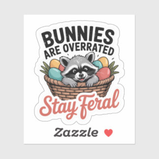 Feral Raccoon Easter PNG, Funny Retro Shirt Graphi シール